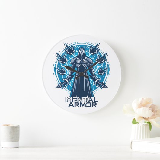 Mental Armor - Hoodie Warrior Figure ラージ壁時計 (ホーム)
