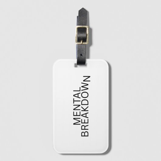 Mental Breakdown Aesthetic Typography ラゲッジタグ (正面縦)