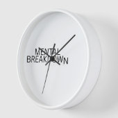 Mental Breakdown Silent Typography Wall Clock 壁時計 (傾斜)