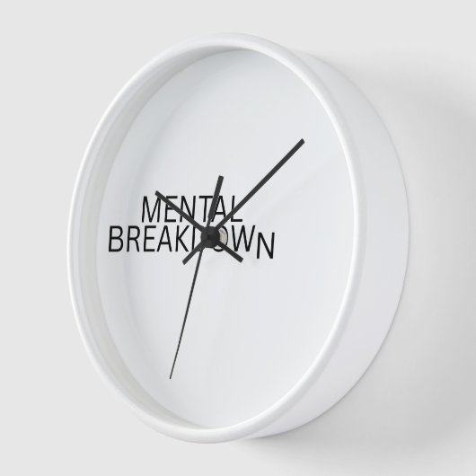 Mental Breakdown Silent Typography Wall Clock 壁時計 (傾斜)