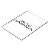 Mental Breakdown Typographic Project Log Notebook ノートブック (左側)