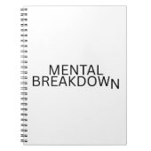 Mental Breakdown Typographic Project Log Notebook ノートブック (正面)