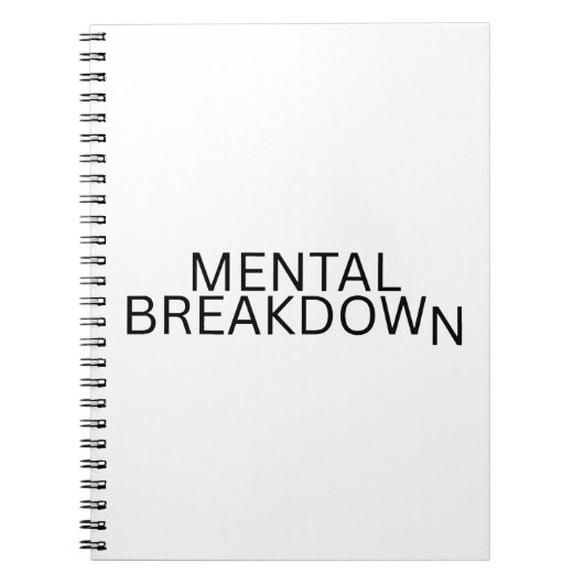 Mental Breakdown Typographic Project Log Notebook ノートブック (正面)