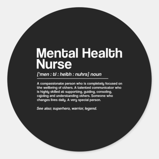 Mental Healthナース定義 ラウンドシール (正面)