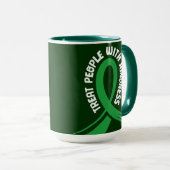 Mental Health Awareness Green Ribbon Causes Kind マグカップ (正面右)