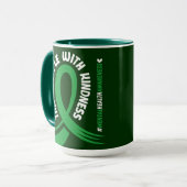 Mental Health Awareness Green Ribbon Causes Kind マグカップ (正面左)