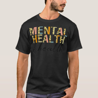 Mental Health Awareness Leopard Graphic Pastel Col Tシャツ