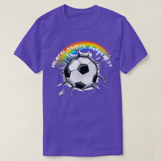 Mental Health Awareness LGBTQ Soccer Rainbow Pride Tシャツ (デザイン正面)