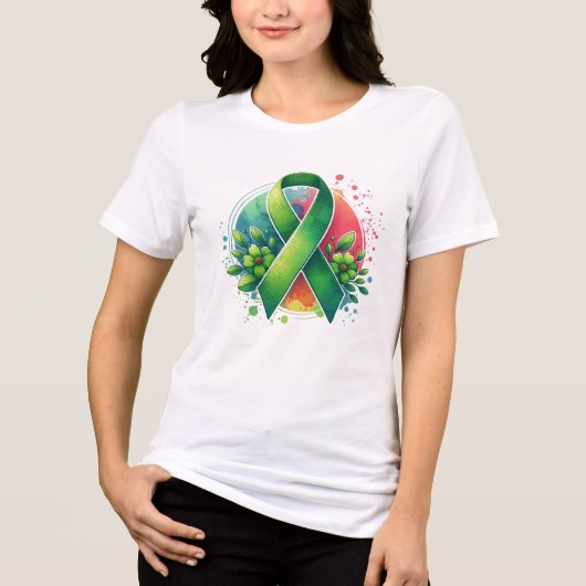 Mental Health Awareness Ribbon トライブレンドTシャツ (正面)