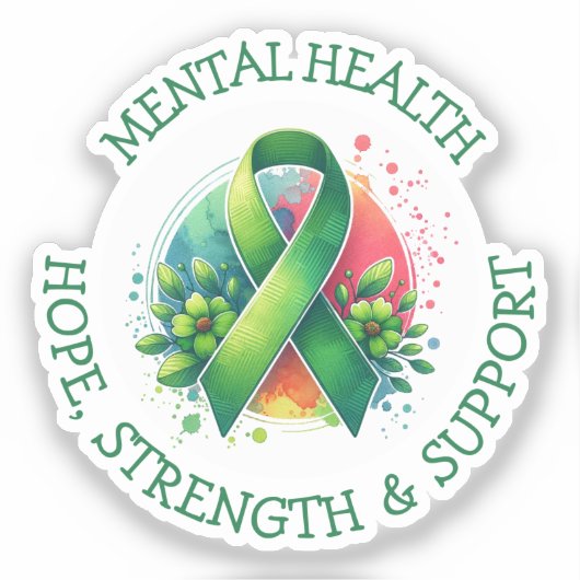 Mental Health Awareness - Support Strength Support シール (正面)