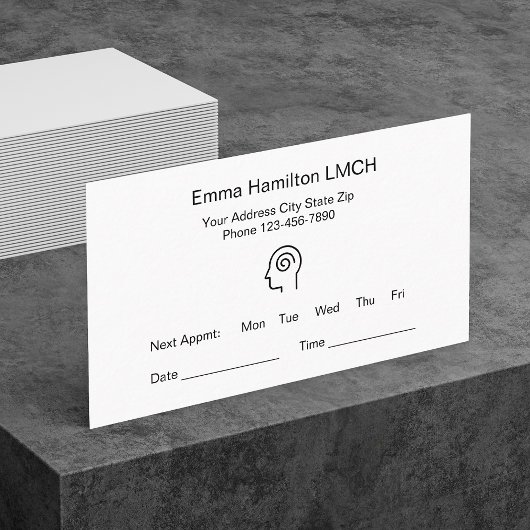 Mental Health Counselor Office Appointment Cards 予約カード