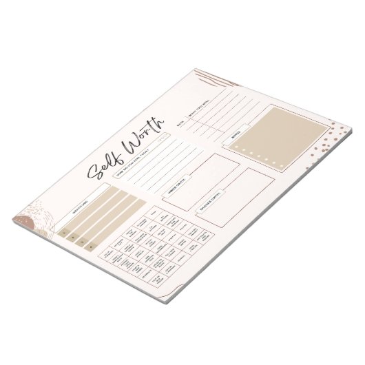 Mental Health Daily Annotepad Brown 8.5x11 ノートパッド (アングル)