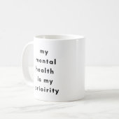 Mental Health First Motivational Mug for SelfLove コーヒーマグカップ (正面左)