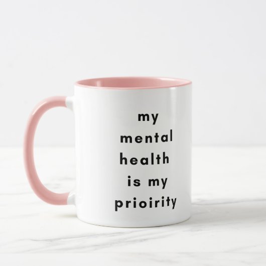 Mental Health First Motivational Mug for SelfLove マグカップ (左)