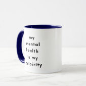 Mental Health First Motivational Mug for SelfLove マグカップ (正面左)