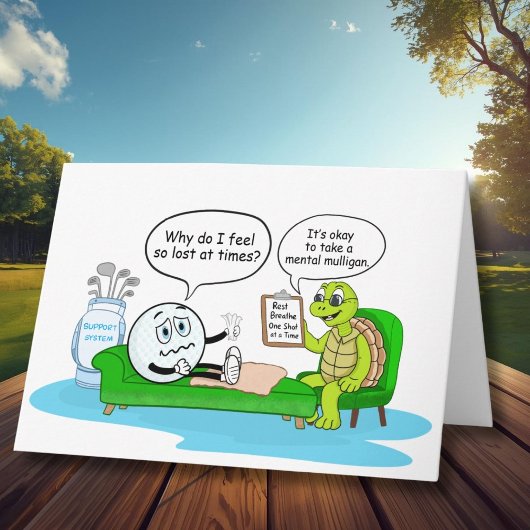 Mental Health Get Well, Golf Humor for Support カード