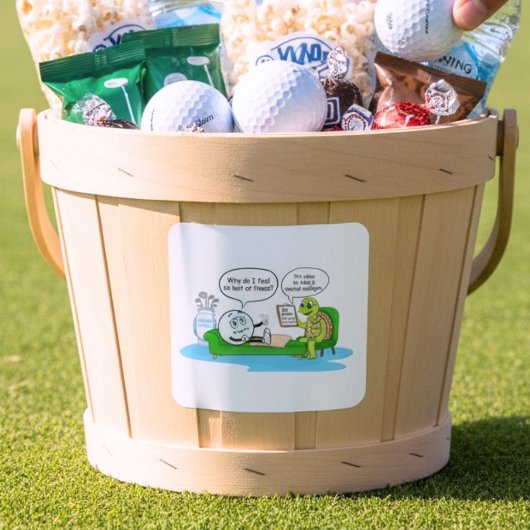 Mental Health Get Well, Golf Humor for Support スクエアシール