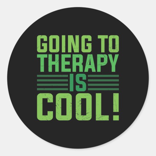 Mental Health Going To Therapy Is Cool ラウンドシール (正面)