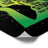 Mental Health Green Ribbon Butterfly ポスター (角)