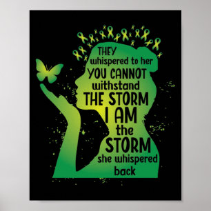 Mental Health Green Ribbon Butterfly ポスター