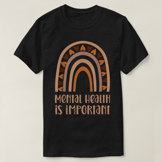 Mental Health Is Important Rainbow Mental Health A Tシャツ (デザイン正面)