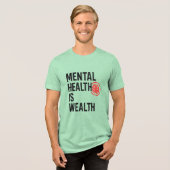 Mental Health Is Wealth – Motivational Brain Desig トライブレンドＴシャツ (正面全面)