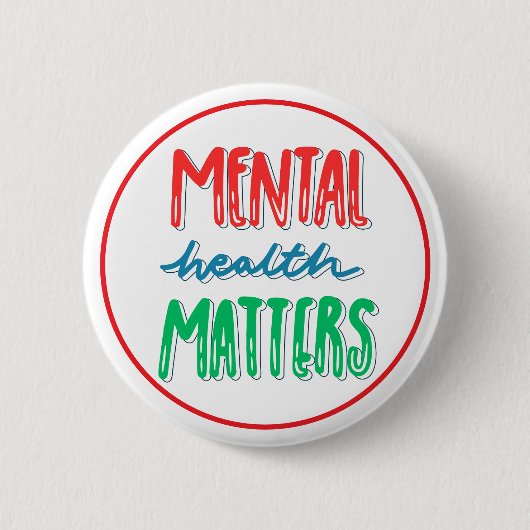 Mental Health Matters Awareness Support 缶バッジ (正面)