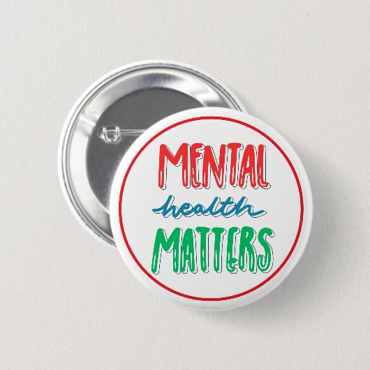 Mental Health Matters Awareness Support 缶バッジ (正面&裏面)