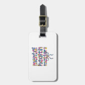 🌸 Mental Health Matters Floral Design ラゲッジタグ (正面縦)