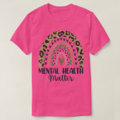 Mental Health Matters Leopard Print Boho Rainbow A Tシャツ (デザイン正面)