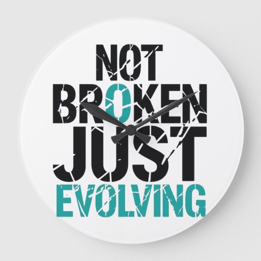 Mental Health Recovery Not Broken Quote ラージ壁時計 (正面)