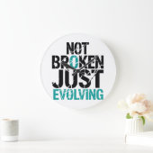 Mental Health Recovery Not Broken Quote ラージ壁時計 (ホーム)