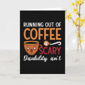 Mental Health Running Out Of Coffee Scary Anxiety カード (黄色い花)