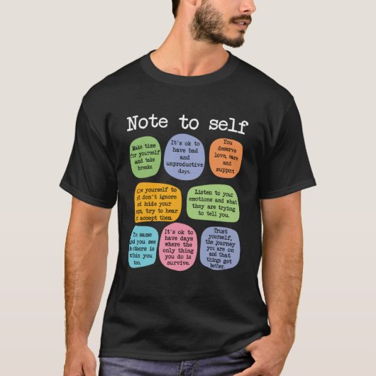 Mental Health School Counselor  Note to Self Teach Tシャツ (正面)