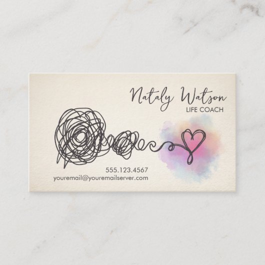 Mental Health Scribble to Heart Unraveling 名刺 (正面)