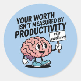 Mental Health Sticker – Self-Care, Rest & Worth ラウンドシール