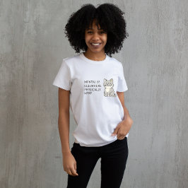 Mentally Elsewhere Physically Here Cat Design – Mi Tシャツ