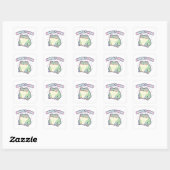 Mentally Gone Frog Sticker Cute Dizzy Frog Meme Ka スクエアシール (シート)