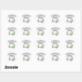 Mentally Gone Frog Sticker Cute Dizzy Frog Meme Ka ラウンドシール (シート)