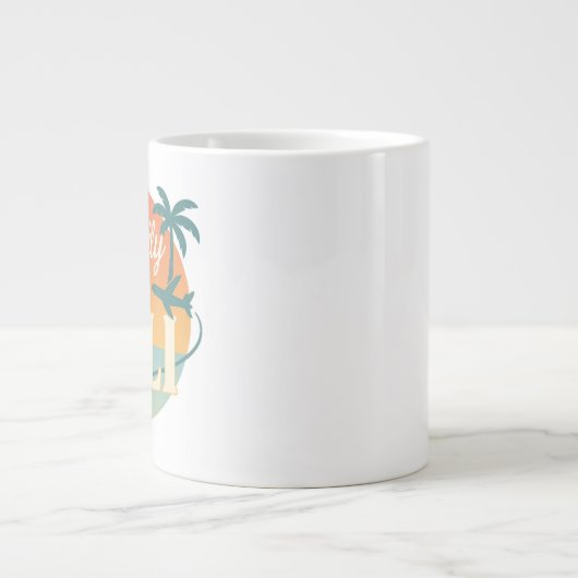 Mentally I’m in Bali – Retro Tropical Mug with Sun ジャンボコーヒーマグカップ (正面)
