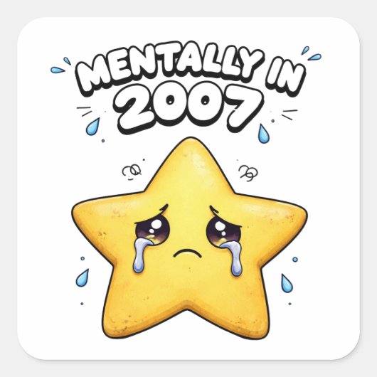 Mentally in 2007 Star Sticker スクエアシール (正面)