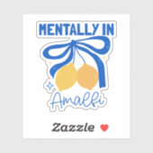 Mentally in Amalfi Blue Coquette Bow Lemon シール (シート)