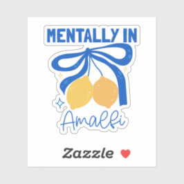 Mentally in Amalfi Blue Coquette Bow Lemon シール