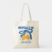 Mentally in Amalfi Italy Blue Coquette Lemon トートバッグ (裏面)
