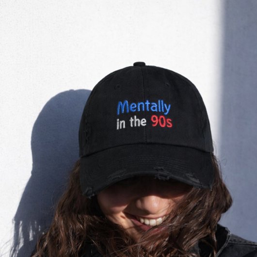 Mentally in the 90s Hat Embroidered Baseball Cap 刺繍入りキャップ