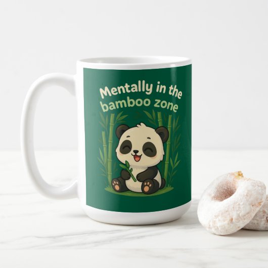 Mentally in the Bamboo Zone – Cute Chibi Panda Mug コーヒーマグカップ (ドーナツ)