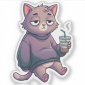 Mentally Offline Cat シール (正面)
