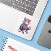 Mentally Offline Cat シール (ノートパソコンとiPhone)
