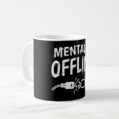 Mentally Offline – Funny Introvert Mood Quote コーヒーマグカップ (正面左)