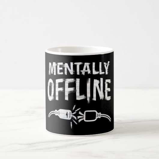 Mentally Offline – Funny Introvert Mood Quote コーヒーマグカップ (中央)